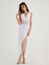 Diamonds Eyelet Slit Midi Dress